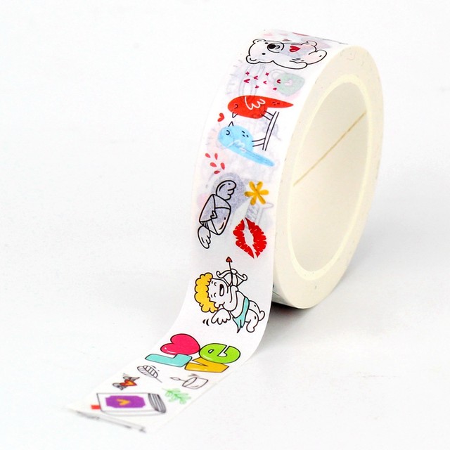 1PC 10M Cupid's Arrow Birds Valentine Washi Tape for Scrapbooking Adhesive  Masking Tape Gift Wrap Journaling Cute Stationery - AliExpress